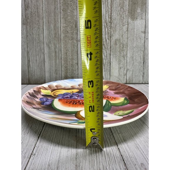 Vintage MCM Ucago Japan Nagasaki Still Life Fruit Painted Wall Plate 8.5" DIA - Picture 6 of 6